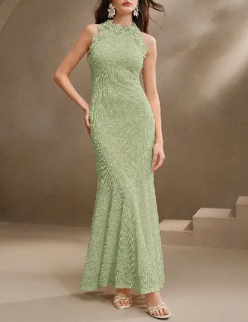 Rochie lunga Anewsta, verde