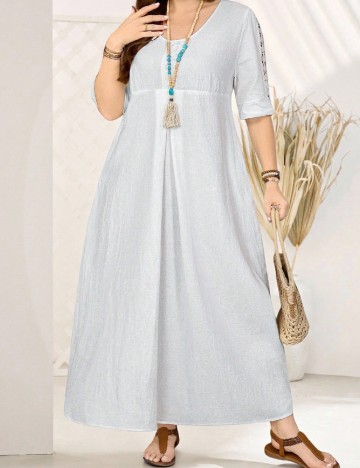 Rochie lunga SHEIN CURVE, alb