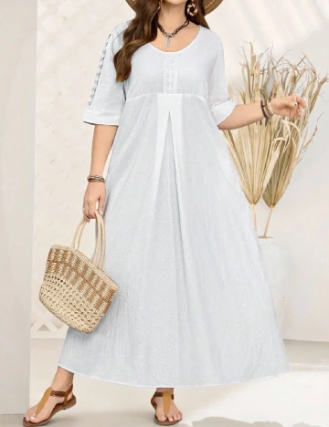 Rochie lunga SHEIN CURVE, alb