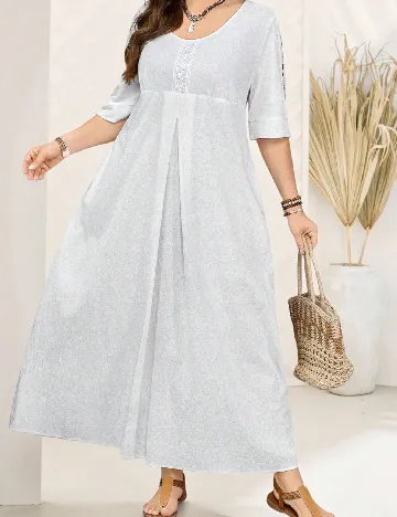 Rochie lunga SHEIN CURVE, alb