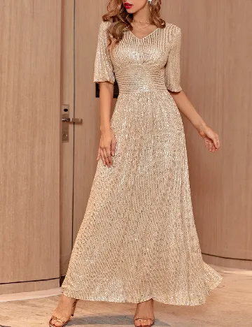 Rochie lunga SHEIN, crem