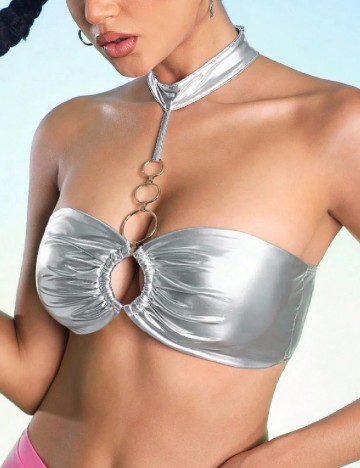 Top SHEIN, argintiu