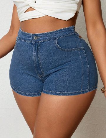 Pantaloni scurti SHEIN CURVE, albastru