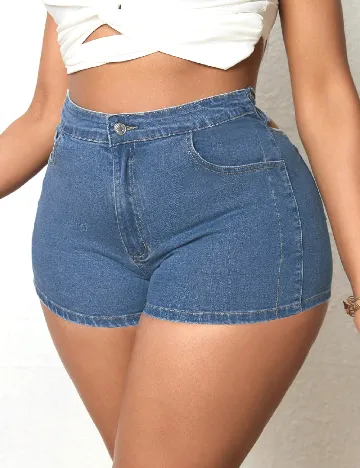 Pantaloni scurti SHEIN CURVE, albastru