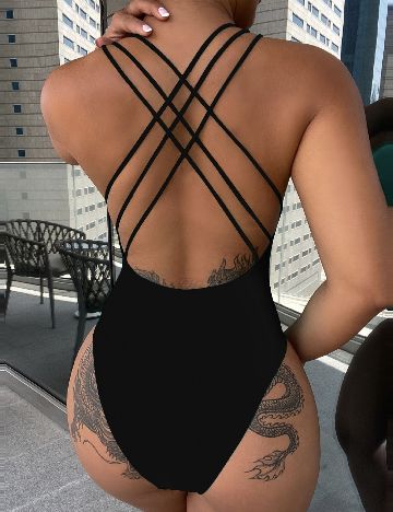 Costum de baie SHEIN, negru
