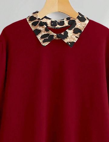 Bluza Oversize SHEIN, rosu/animal print