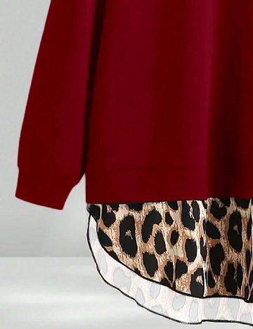 Bluza Oversize SHEIN, rosu/animal print