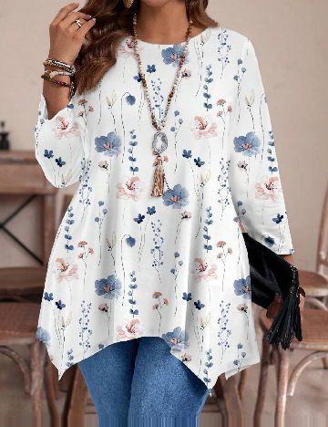 Bluza Emery Rose Curve, alb