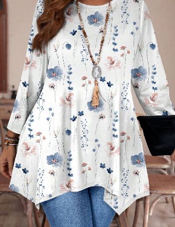 Bluza Emery Rose Curve, alb