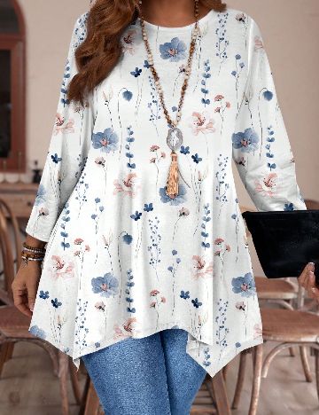 Bluza Emery Rose Curve, alb