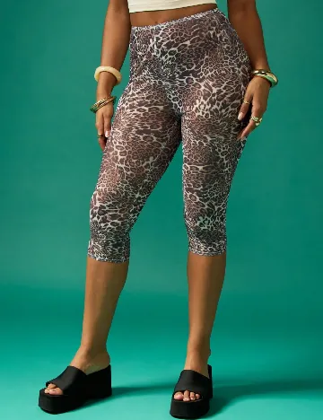 Pantaloni trei sferturi SHEIN, animal print