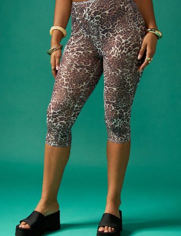 Pantaloni trei sferturi SHEIN, animal print