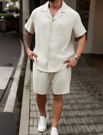 Compleu SHEIN Plus Size Men, bej