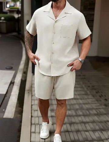 Compleu SHEIN Plus Size Men, bej