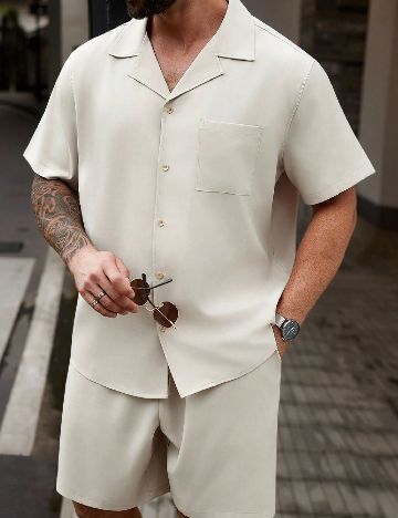 Compleu SHEIN Plus Size Men, bej