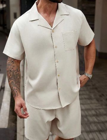 Compleu SHEIN Plus Size Men, bej