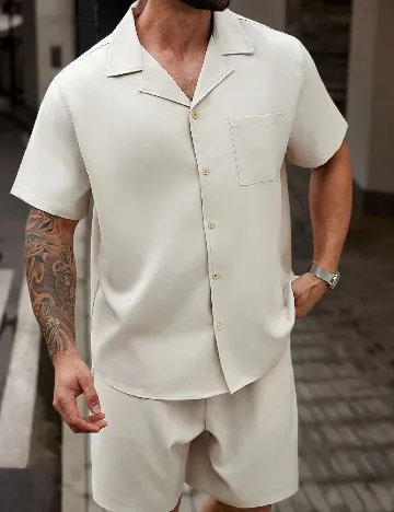 Compleu SHEIN Plus Size Men, bej