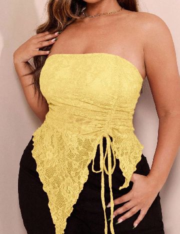 Top SHEIN CURVE, galben