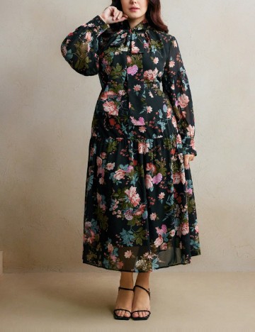 Rochie lunga SHEIN CURVE, floral print