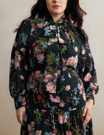 Rochie lunga SHEIN CURVE, floral print