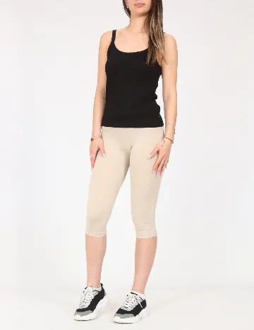Colanti trei sferturi Bershka, crem