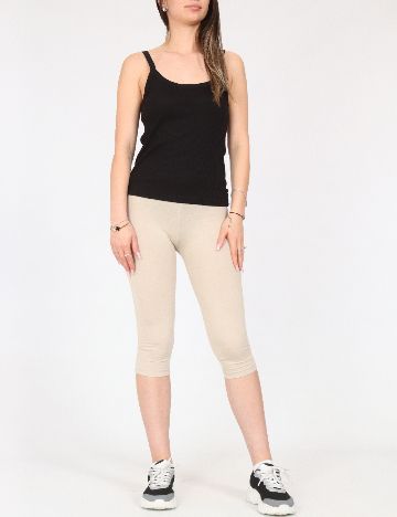 Colanti trei sferturi Bershka, crem