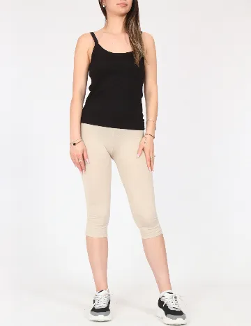 Colanti trei sferturi Bershka, crem