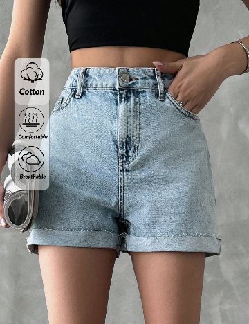 Pantaloni scurti SHEIN, albastru
