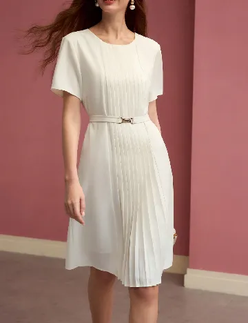 Rochie scurta MOTF, ecru