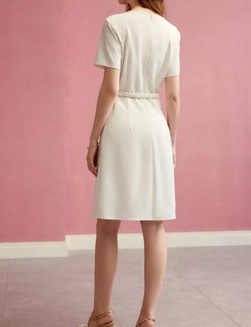 Rochie scurta MOTF, ecru