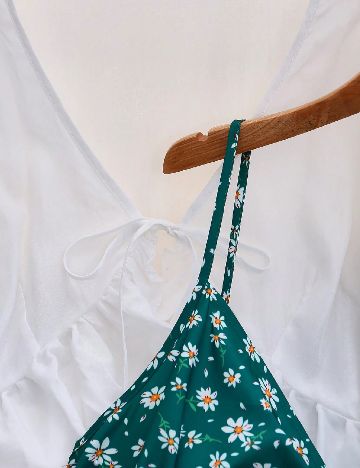 Compleu SHEIN CURVE, alb/verde