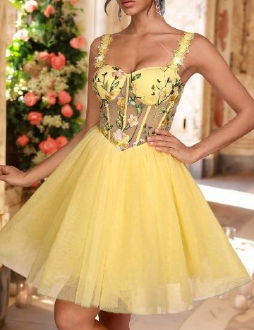 Rochie scurta SHEIN, galben