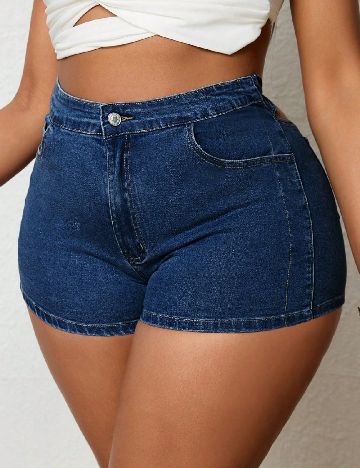 Pantaloni scurti SHEIN CURVE, albastru