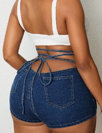 Pantaloni scurti SHEIN CURVE, albastru