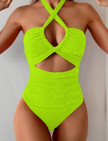Costum de baie SHEIN, verde