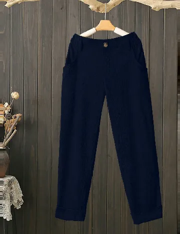Pantaloni SHEIN CURVE, bleumarin