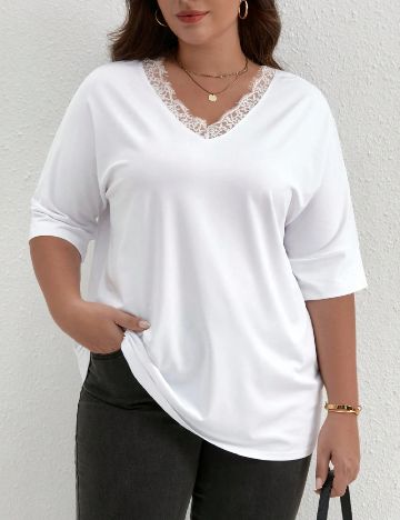 Tricou SHEIN CURVE, alb