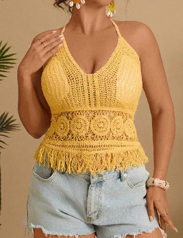 Top SHEIN CURVE, galben
