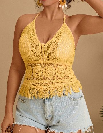 Top SHEIN CURVE, galben
