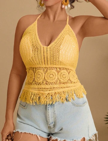 Top SHEIN CURVE, galben