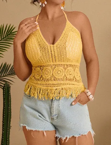 Top SHEIN CURVE, galben