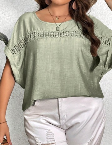 Bluza SHEIN CURVE, verde