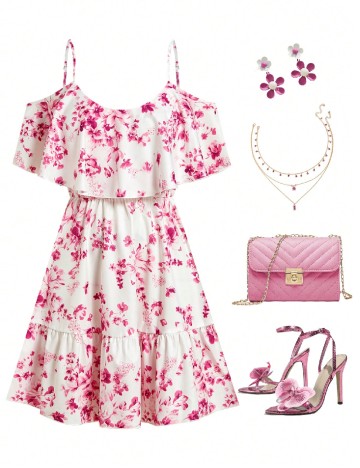Rochie scurta SHEIN, floral print