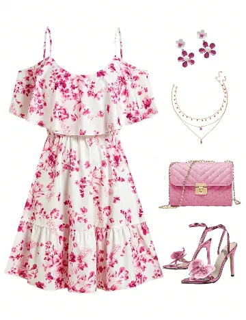 Rochie scurta SHEIN, floral print