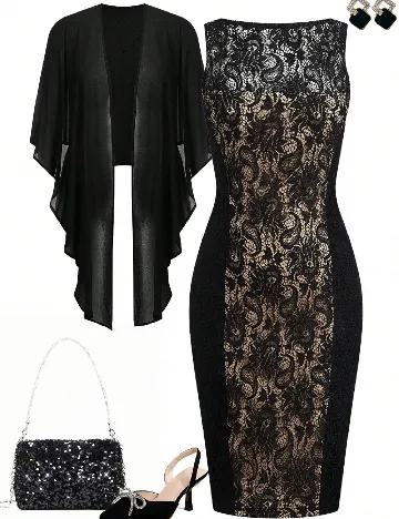Rochie scurta SHEIN CURVE, negru