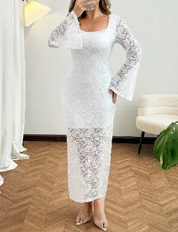 Rochie medie SHEIN CURVE, alb
