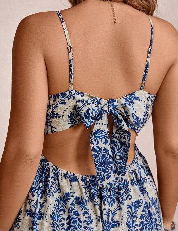 Rochie scurta SHEIN CURVE, bleumarin/crem