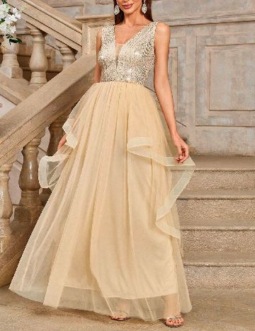 Rochie lunga SHEIN, crem