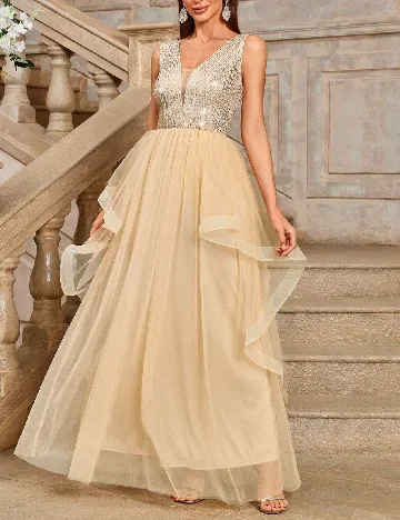 Rochie lunga SHEIN, crem