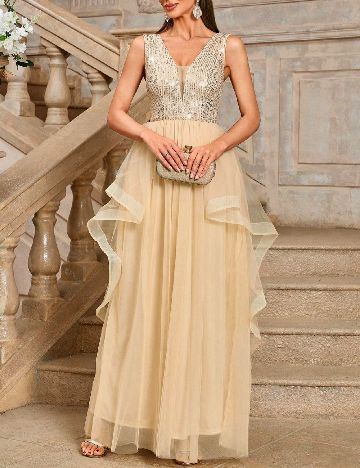 Rochie lunga SHEIN, crem